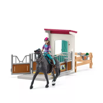 Žaislinis arklidžių komplektas Schleich HORSE CLUB su Lisa figūrėle ir Storm arkliu, ūkio žaidimų rinkinys, rekomenduojamas amžius 5–12