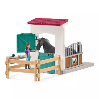 Žaislinis arklidžių komplektas Schleich HORSE CLUB su Lisa figūrėle ir Storm arkliu, ūkio žaidimų rinkinys, rekomenduojamas amžius 5–12
