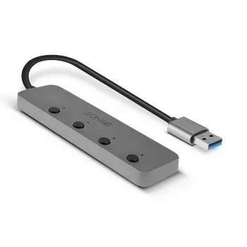 Lindy 4 Portų USB 3.0 Hub su Įjungimo / Išjungimo Mygtukais