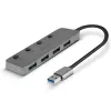Lindy 4 Portų USB 3.0 Hub su Įjungimo / Išjungimo Mygtukais