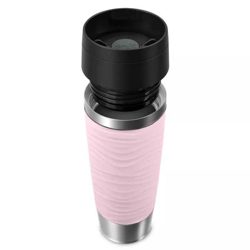 Kelioninis puodelis EMSA Travel Mug Waves Grande 500 ml rožinis, nerūdijantis plienas