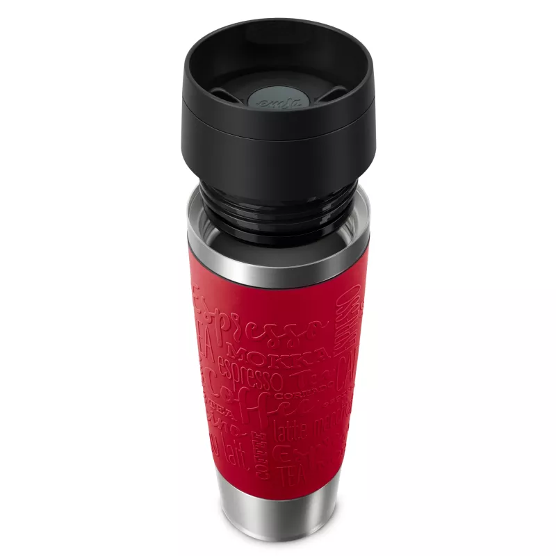 EMSA Travel Mug Classic N2022200 kelioninis puodelis 500 ml, juoda, raudona, nerūdijantis plienas