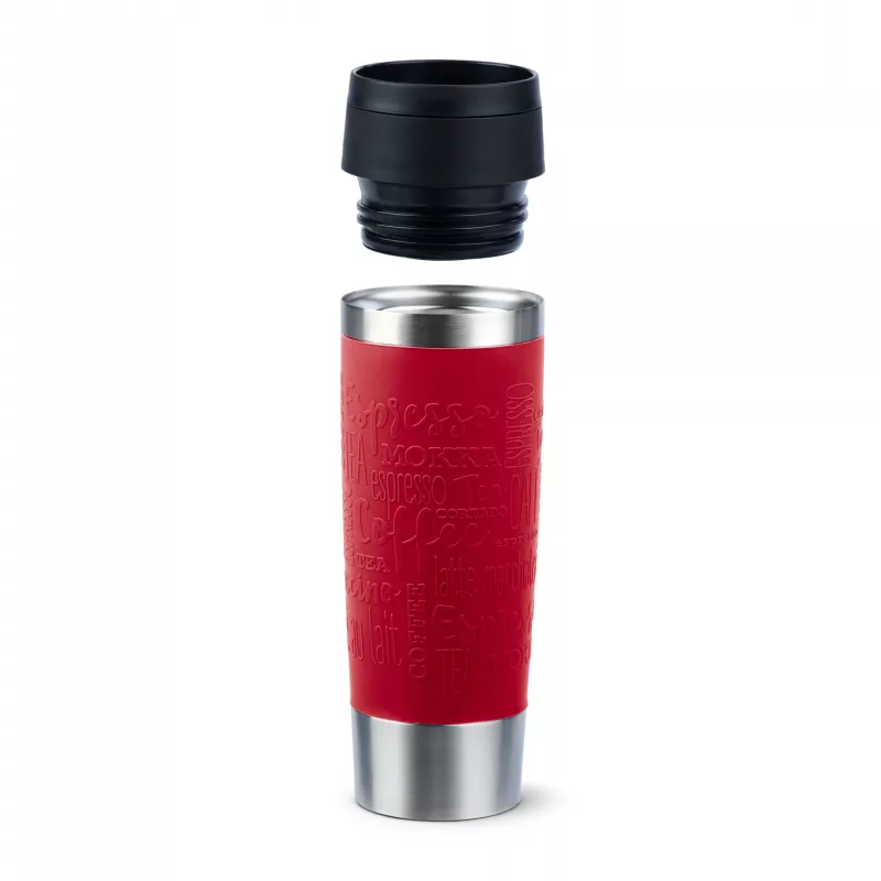 EMSA Travel Mug Classic N2022200 kelioninis puodelis 500 ml, juoda, raudona, nerūdijantis plienas