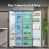 Šaldytuvas Hisense Side by Side RS818N4TFE, laisvai pastatomas, amerikietiškos durys, juodas, su lietimu ir LED ekranu duryse