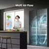 Šaldytuvas Hisense Side by Side RS818N4TFE, laisvai pastatomas, amerikietiškos durys, juodas, su lietimu ir LED ekranu duryse