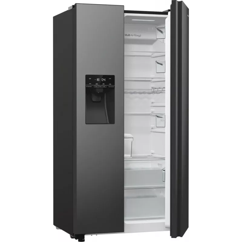 Šaldytuvas Hisense RS5P535NTFE šalia šaldiklio, laisvai pastatomas, 566 L, juodos spalvos
