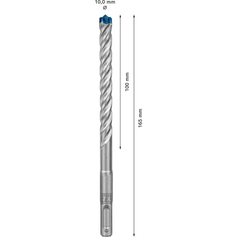 Bosch Expert SDS-plus-7X grąžtas smūginiam gręžtuvui 5 mm x 165 mm, 10 vnt. (2608900158)