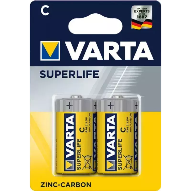 Varta Superlife C cinko-anglies vienkartinė baterija, C dydis, 1,5 V, 50 mm