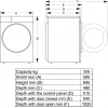 Hisense WD3S8043BW3 skalbyklė su džiovinimo funkcija, laisvai pastatoma, balta