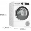 Bosch Serie 6 WQG241001 džiovintuvas Laisvai pastatomas Pakrovimas iš priekio 9 kg Baltas