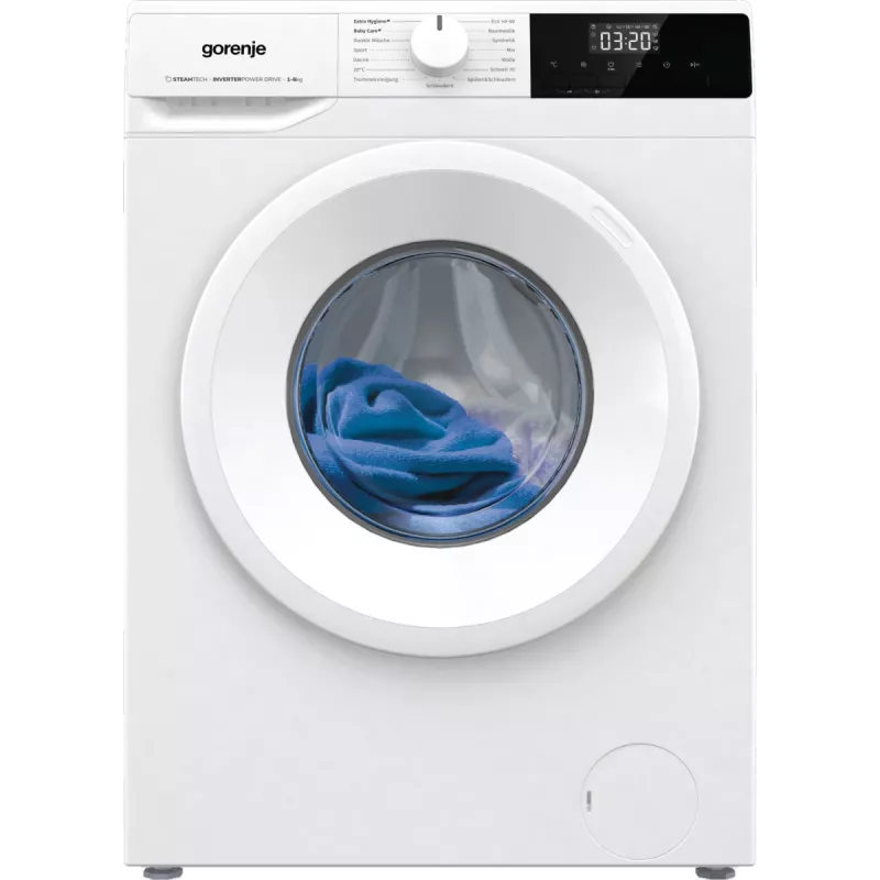 Skalbimo mašina Gorenje WNHPI62SCPS/DE, priekinė, 6 kg, 1200 aps./min., balta