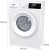 Skalbimo mašina Gorenje WNHPI62SCPS/DE, priekinė, 6 kg, 1200 aps./min., balta
