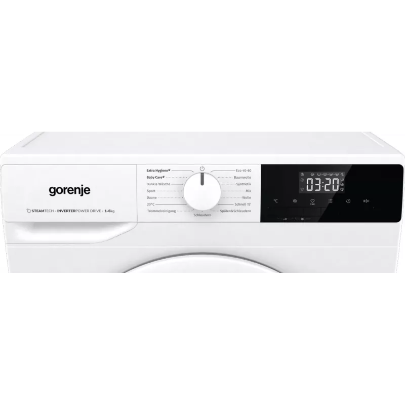 Skalbimo mašina Gorenje WNHPI62SCPS/DE, priekinė, 6 kg, 1200 aps./min., balta