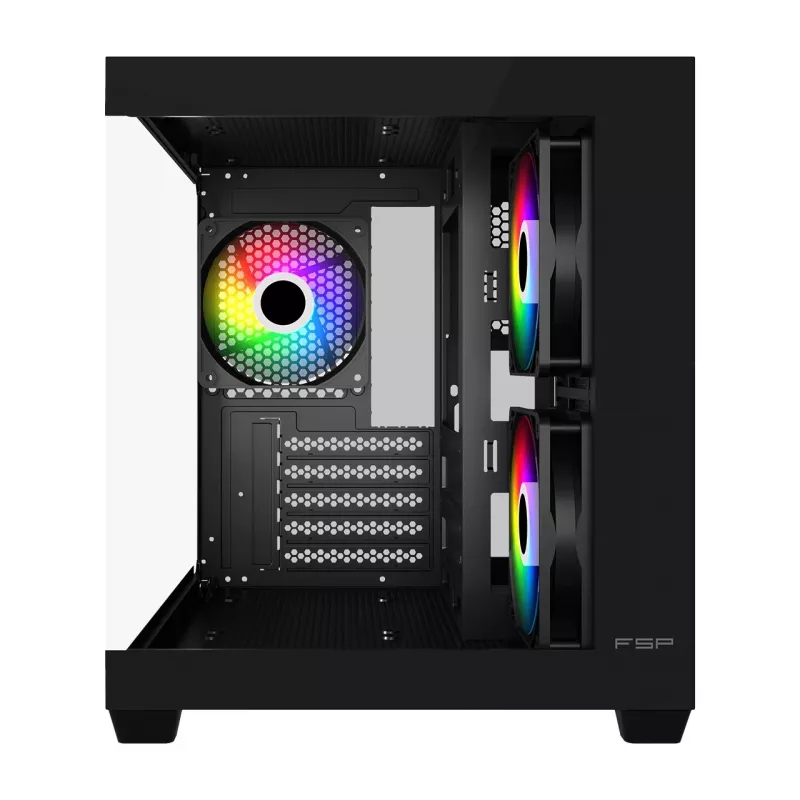 Fortron FSP Geh Mini S140 BA mikro-ATX / M-ITX kompiuterio korpusas, ARGB, juodas