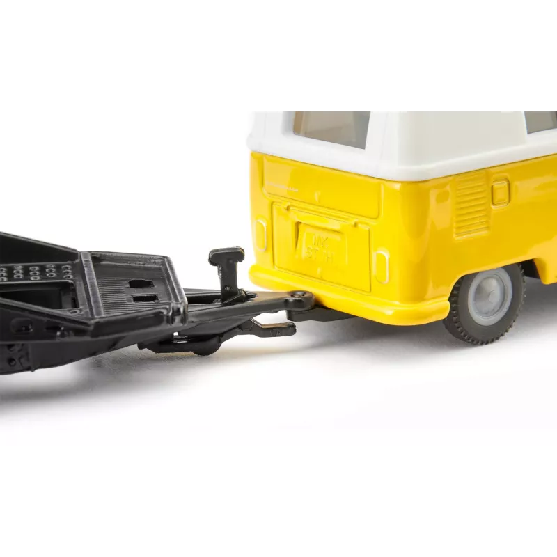 Automobilių modelių rinkinys Siku VW T1 su priekaba ir VW Beetle, surinktas 1:50, dydis 42×200×51 mm
