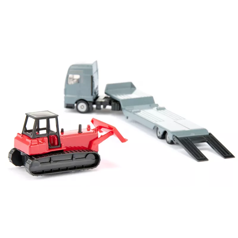 Siku MAN sunkvežimis su buldozeriu, modelis 1:87, MAN, pilka, raudona