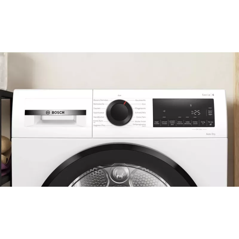 Bosch Serie 6 WQG243D41 džiovintuvas Laisvai pastatomas Pakrovimas iš priekio 9 kg Baltas