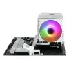 Procesoriaus aušintuvas SCYTHE Mugen 6 Dual Fan White ARGB Edition, du 120 mm ventiliatoriai, baltas