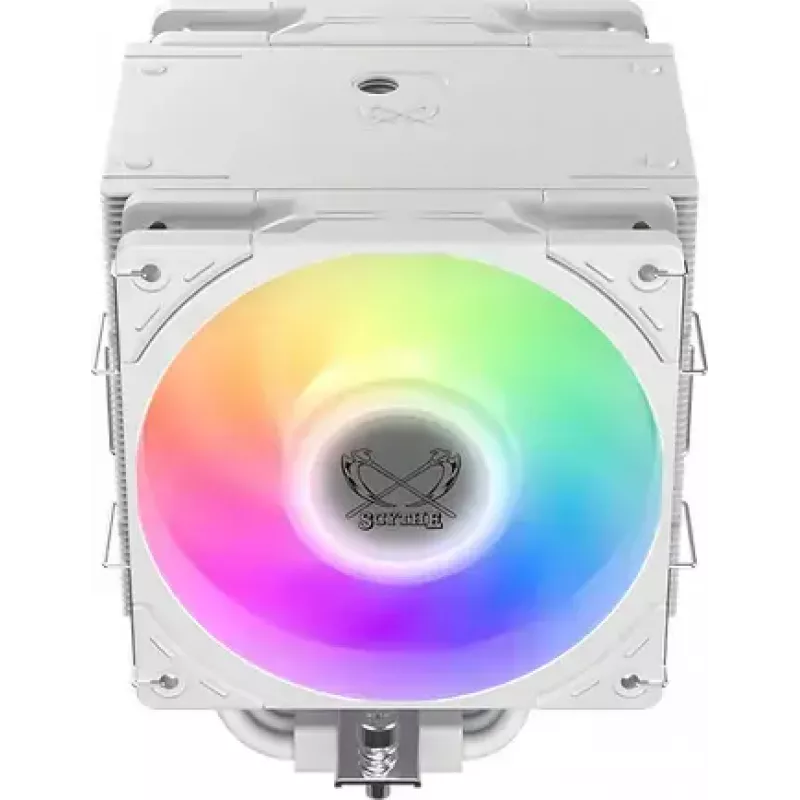 Procesoriaus aušintuvas SCYTHE Mugen 6 Dual Fan White ARGB Edition, du 120 mm ventiliatoriai, baltas