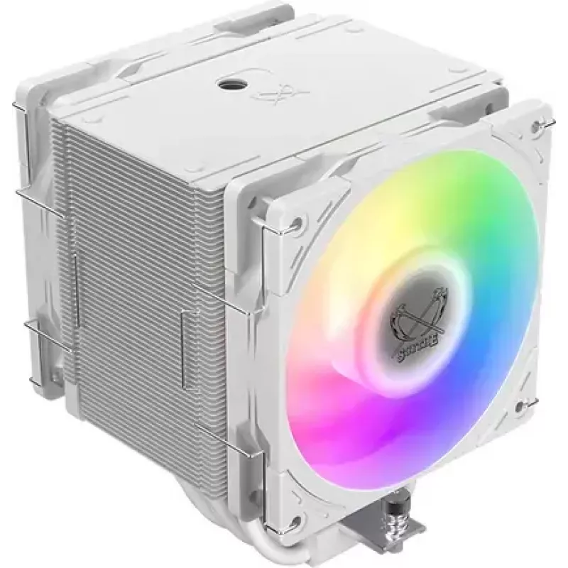 Procesoriaus aušintuvas SCYTHE Mugen 6 Dual Fan White ARGB Edition, du 120 mm ventiliatoriai, baltas