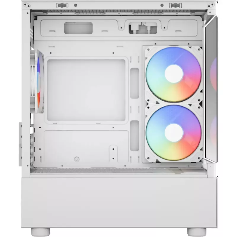 Bokštinis kompiuterio korpusas AEROCOOL Viewport Mini-G-WT-v4 ARGB su dviem grūdinto stiklo plokštėmis, baltas