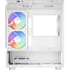 Bokštinis kompiuterio korpusas AEROCOOL Viewport Mini-G-WT-v4 ARGB su dviem grūdinto stiklo plokštėmis, baltas