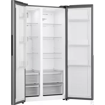 Šaldytuvas Gorenje NRS917E41X SI, laisvai pastatomas, American door, pilkas, 2 durys, jutiklinis valdymas, LED