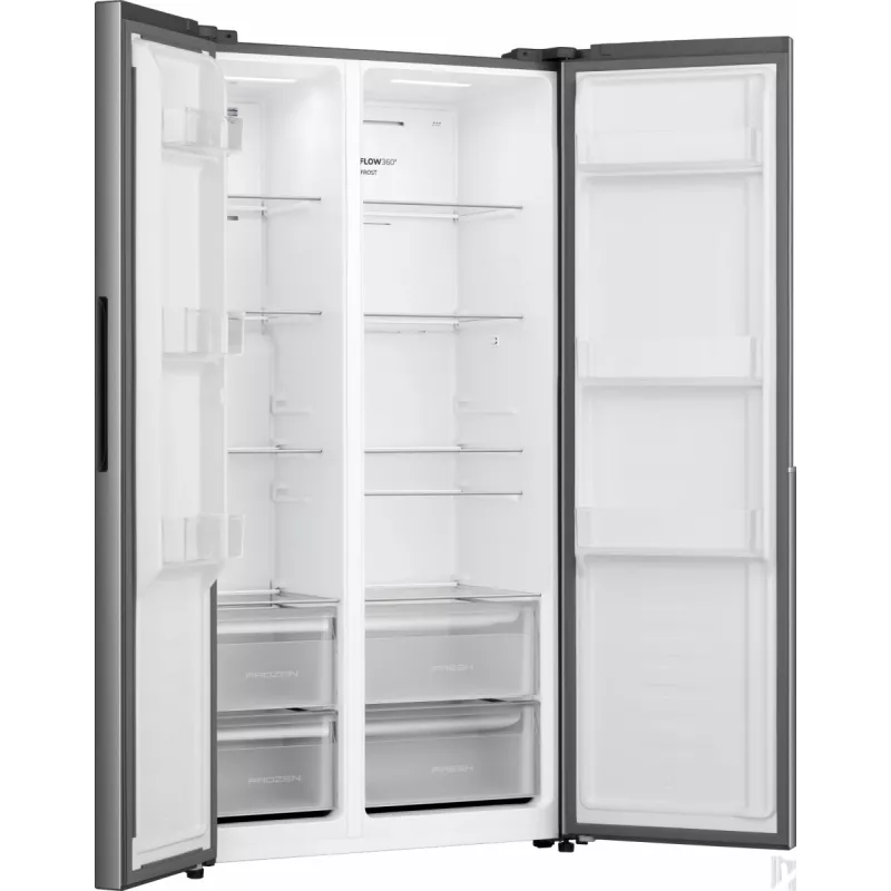 Šaldytuvas Gorenje NRS917E41X SI, laisvai pastatomas, American door, pilkas, 2 durys, jutiklinis valdymas, LED