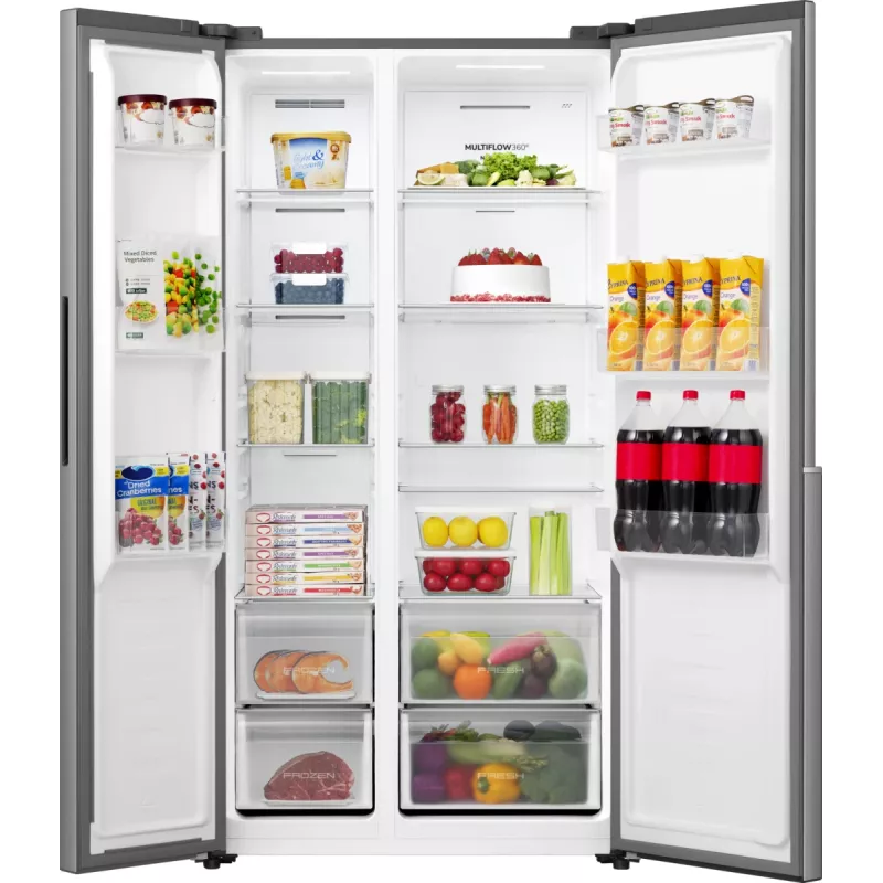 Šaldytuvas Gorenje NRS917E41X SI, laisvai pastatomas, American door, pilkas, 2 durys, jutiklinis valdymas, LED
