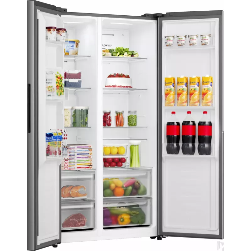 Šaldytuvas Gorenje NRS917E41X SI, laisvai pastatomas, American door, pilkas, 2 durys, jutiklinis valdymas, LED