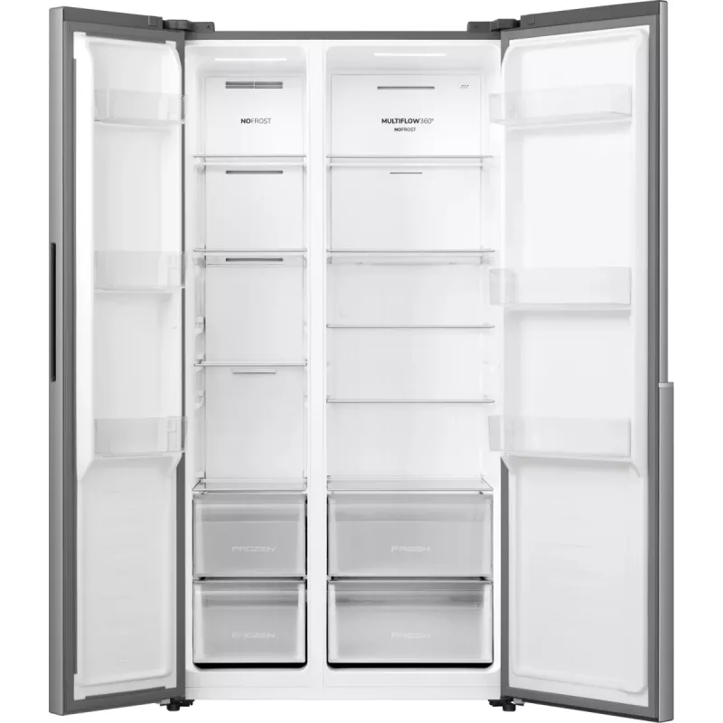 Šaldytuvas Gorenje NRS917E41X SI, laisvai pastatomas, American door, pilkas, 2 durys, jutiklinis valdymas, LED