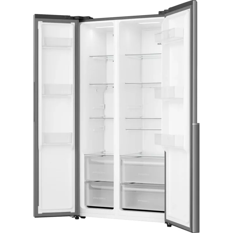 Šaldytuvas Gorenje NRS917E41X SI, laisvai pastatomas, American door, pilkas, 2 durys, jutiklinis valdymas, LED