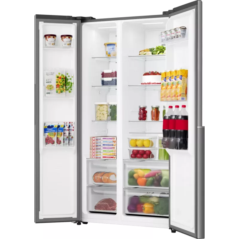 Šaldytuvas Gorenje NRS917E41X SI, laisvai pastatomas, American door, pilkas, 2 durys, jutiklinis valdymas, LED