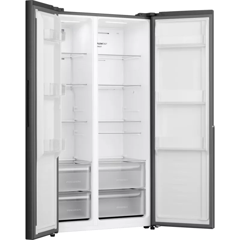 Šaldytuvas Gorenje HZF55082 NRS917E41BX G400, laisvai pastatomas, American door, juodas, 2 durys, liečiamas valdymas, LED