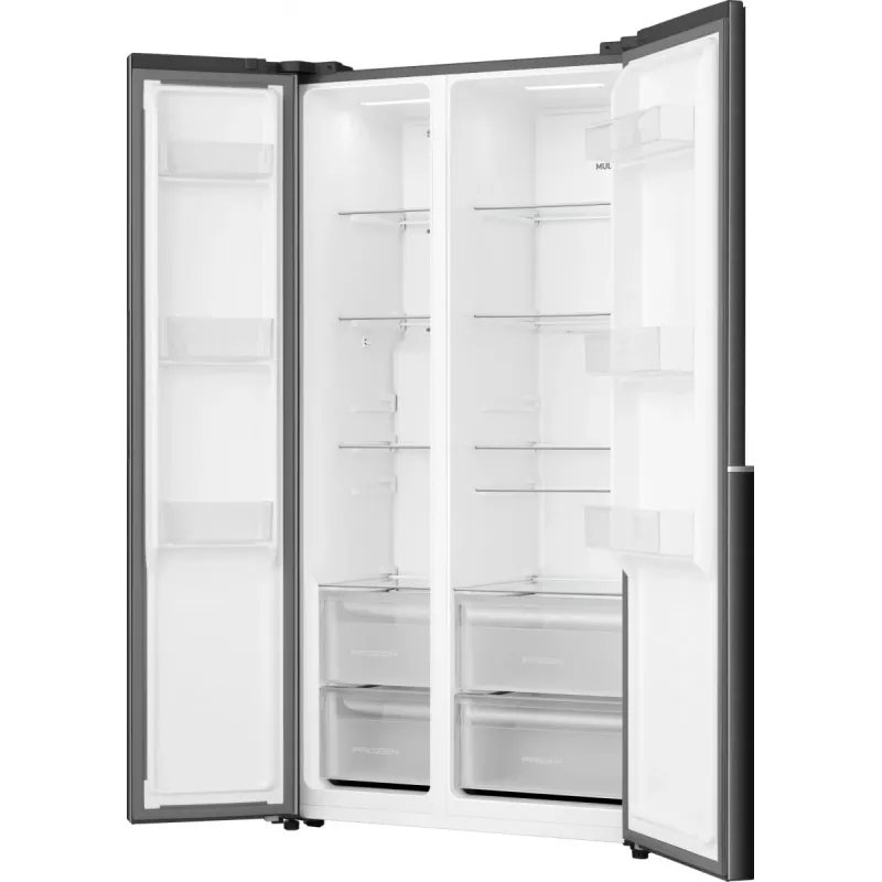 Šaldytuvas Gorenje HZF55082 NRS917E41BX G400, laisvai pastatomas, American door, juodas, 2 durys, liečiamas valdymas, LED