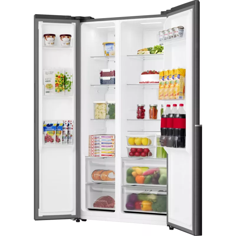 Šaldytuvas Gorenje HZF55082 NRS917E41BX G400, laisvai pastatomas, American door, juodas, 2 durys, liečiamas valdymas, LED
