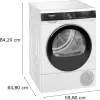 Siemens iQ500 WQ33G2D41 džiovyklė su šilumos siurbliu Laisvai pastatoma Pakrovimas iš priekio 9 kg Balta
