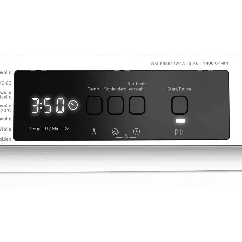 Daewoo WM-FB8514W1A-DE skalbyklė su priekiniu pakrovimu 8 kg 1400 aps./min Balta