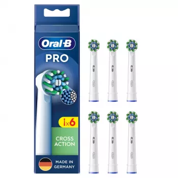 Oral-B CrossAction šepetėlių antgaliai, 6 vnt., Balti