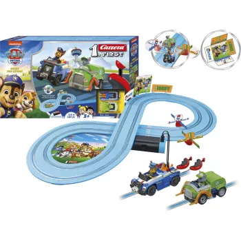 Žaislinė lenktynių trasa CARRERA FIRST Paw Patrol – Ready for Action, vaikų slot car rinkinys