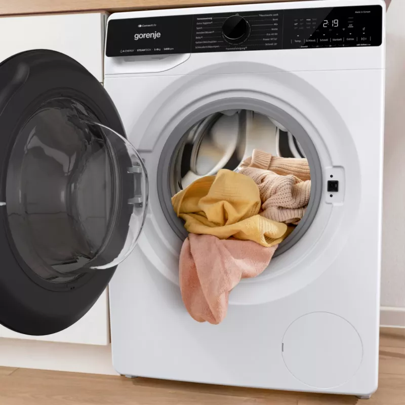 Gorenje WPNA84A2TS skalbyklė su priekiniu pakrovimu 8 kg 1400 aps./min Juoda, Balta