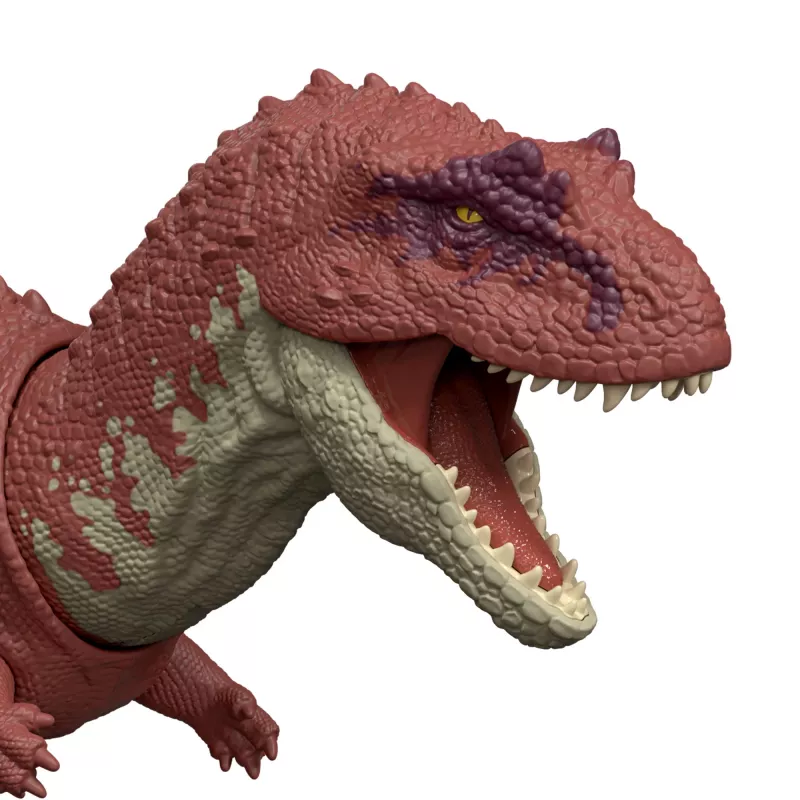 Jurassic World Rebirth Wild Roar Aucasaurus dinozaurų žaislas, uodegos valdomas ataka, krimtimas ir garsas