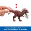 Jurassic World Rebirth Wild Roar Aucasaurus dinozaurų žaislas, uodegos valdomas ataka, krimtimas ir garsas