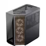 APNX V1-W-BK-v3 korpusas Tower su dviem grūdinto stiklo plokštėmis ir medžio apdaila, juodas