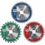 Pjūklelių diskų rinkinys Einhell-KWB 584795, Ø165 mm, anga 20 mm, 3 vnt., skirtas medžio drožlių plokštėms, kietmedžiui, fanerai, plastikui, minkštmedžiui