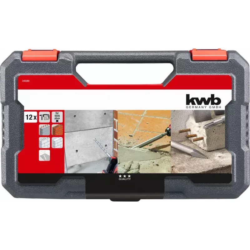 Gręžtų ir kaltų rinkinys KWB 240290 12 vnt 5 mm skersmens