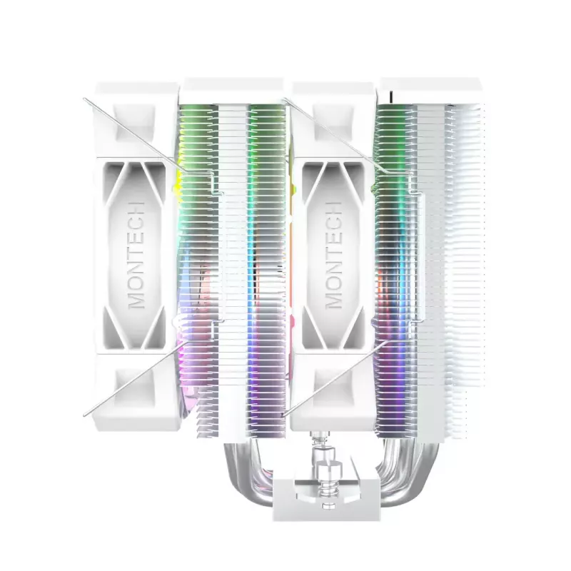 Oro procesoriaus aušintuvas Montech NX600 ARGB 120 mm ventiliatorius, Baltas, 800–2000 RPM, hidrodinaminis guolis, palaiko AM4/AM5/LGA115x/1200/1700