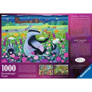 Dėlionė Ravensburger Meadow Friends 1000 dalių, suaugusiems ir paaugliams, klasikinės tarpusavyje sujungiamos detalės