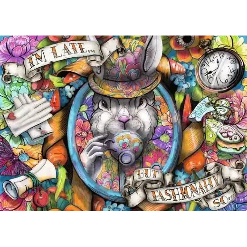 Dėlionė Ravensburger Fashionably Late – 1000 dalių, peizažinis formatas, 700 × 500 mm
