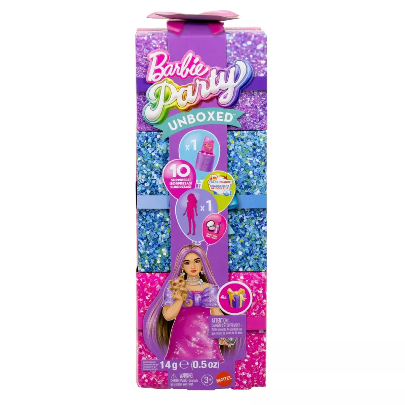 Lėlių rinkinys MATTEL Barbie Party Unboxed Reveal Set Curvy JFY67 – kreivos figūros mados lėlės ir aksesuarai
